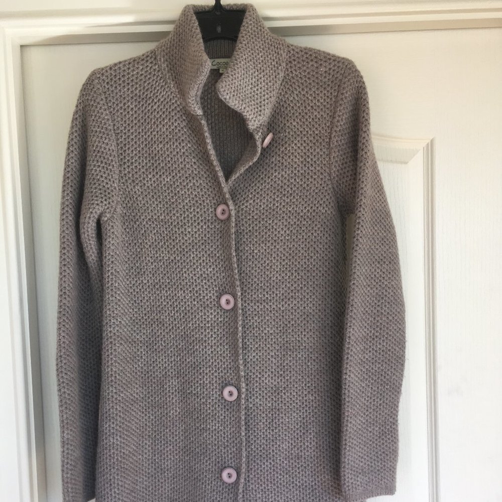 Cocogio Italy sweater coat Medium- taupe
